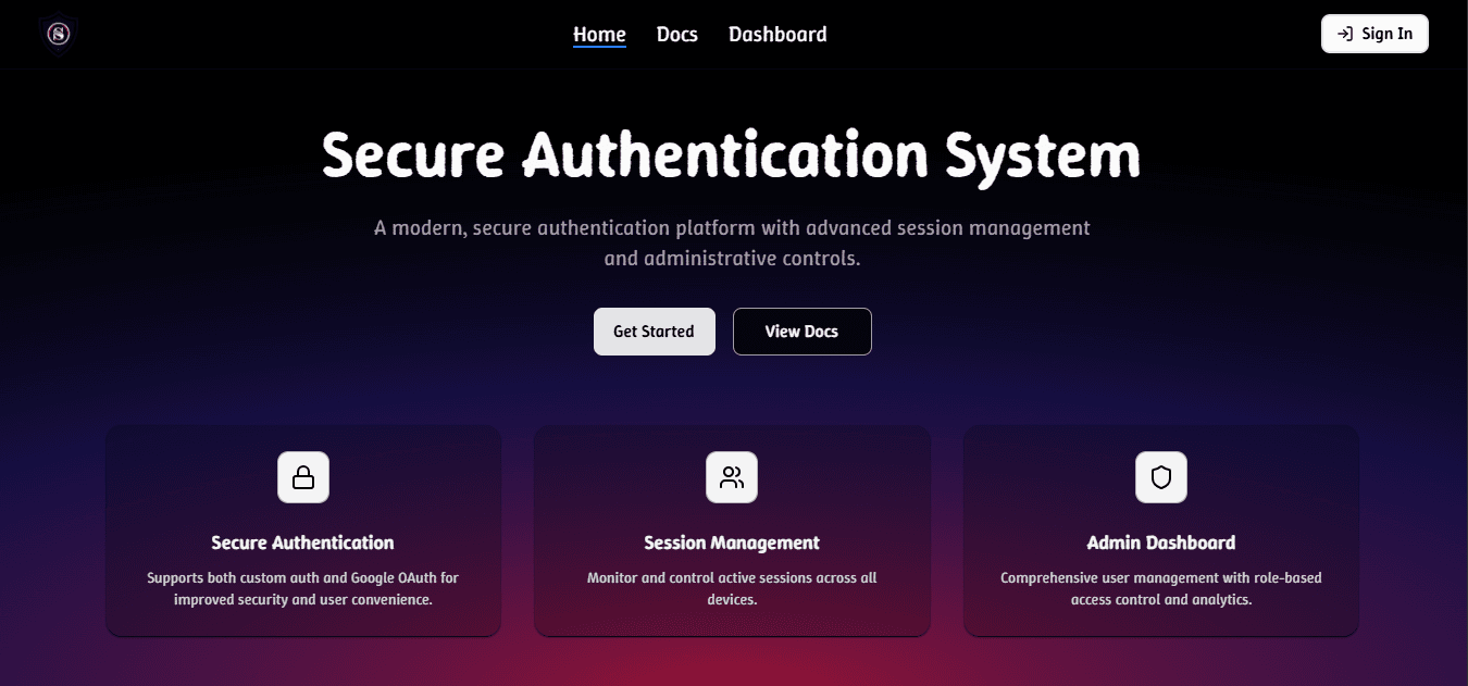 Sessure project screenshot